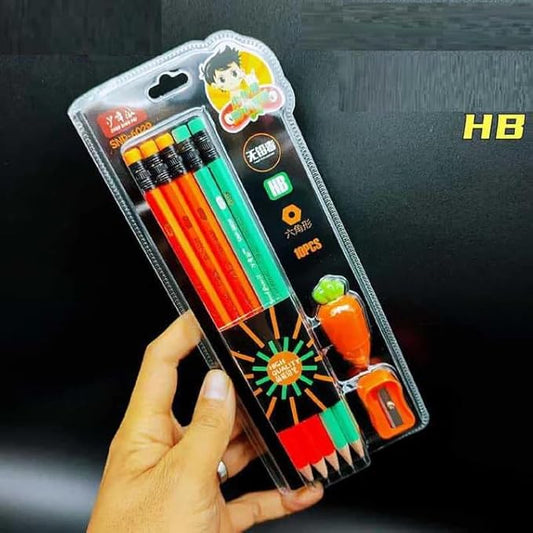 Stationary Set with Eraser and Sharpener — Carrot