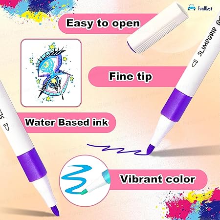 Doodle Dash Acrylic pen markers - 12 pieces in one pack