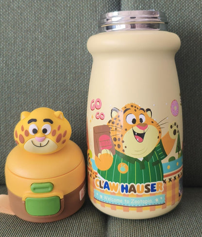 Zootopia Character Bottles-530ml premium steel bottle ( Dual Cap)