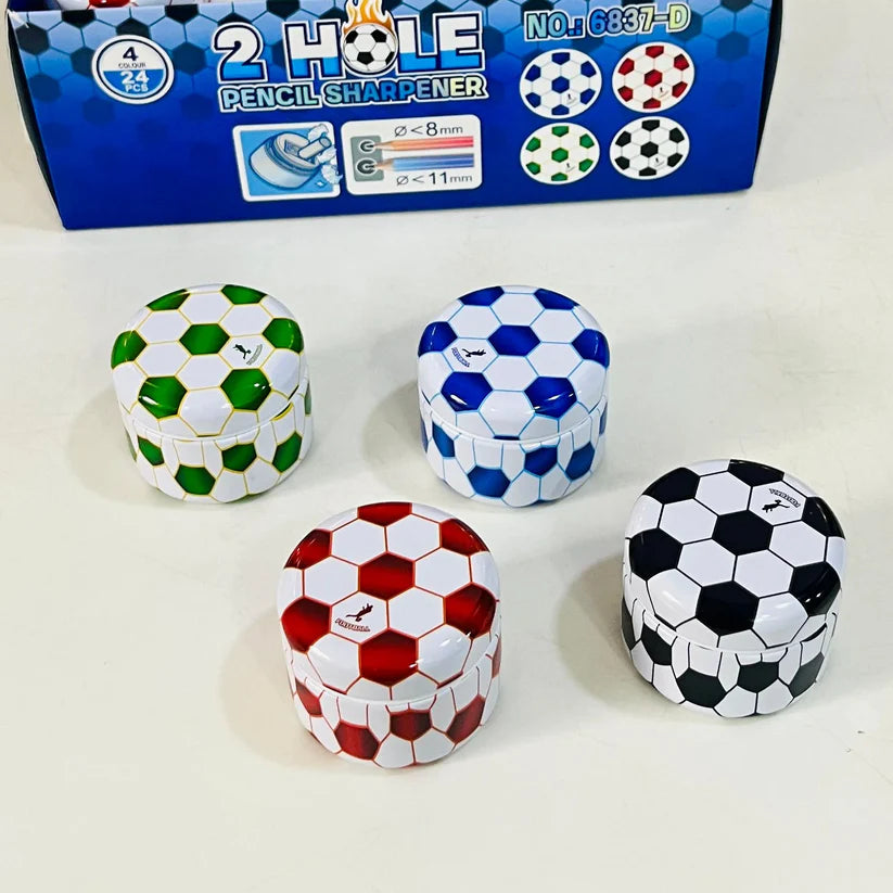 Foot Ball Shape Dual Hole Pencil Sharpner