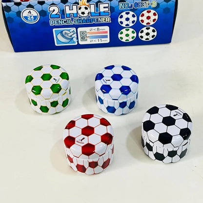 Foot Ball Shape Dual Hole Pencil Sharpner