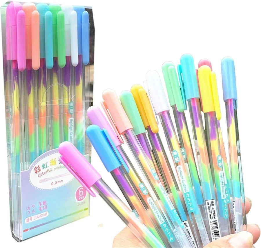 Colorful Rainbow Pen - 12 pens in one pack
